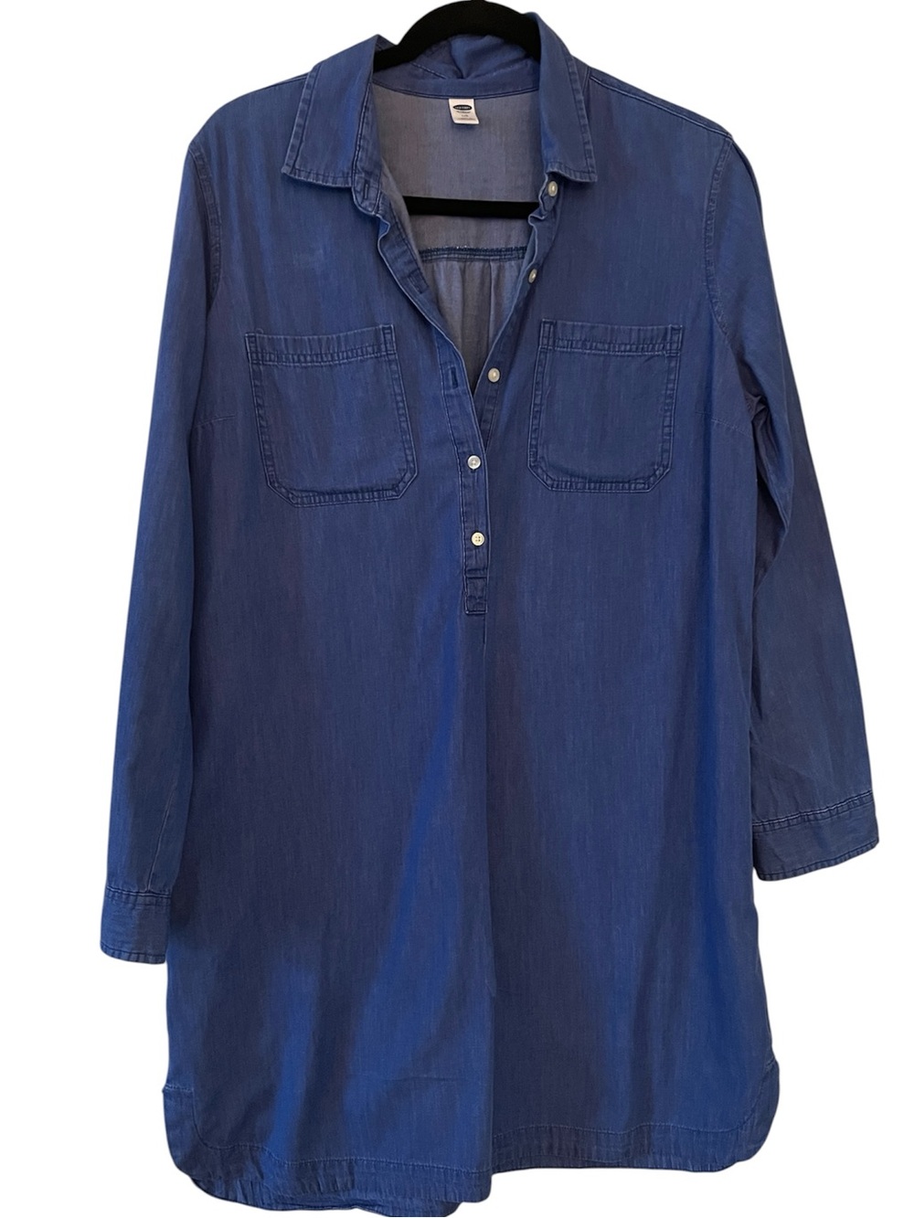 Old Navy shirt dress is a blue popover style dress size L
